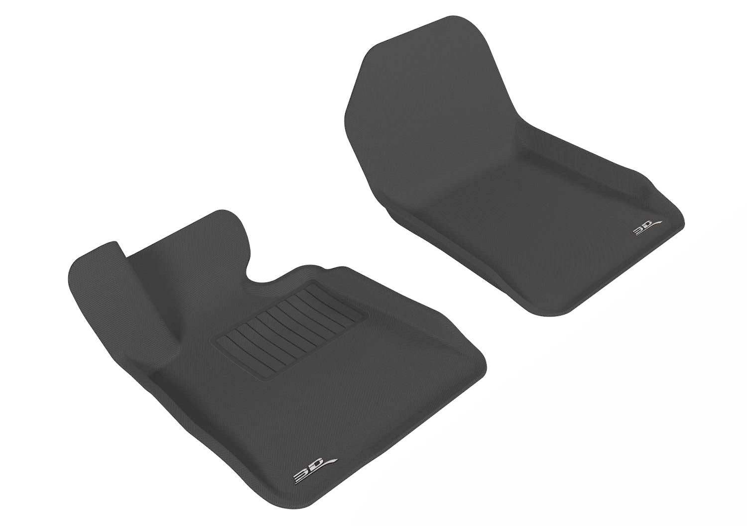 3D MAXpider Custom Fit KAGU Floor Mat (BLACK) Compatible for BMW 3 SERIES CONVERTIBLE (E93) RWD 2007-2013 - Front Row