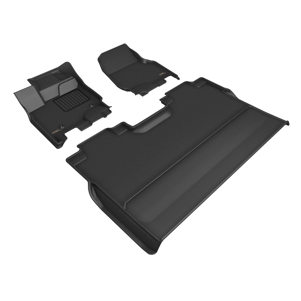 3D MAXpider Compatible with FORD F-150 SUPER CREW BENCH SEATS 2022-2024 KAGU BLACK R1 R
