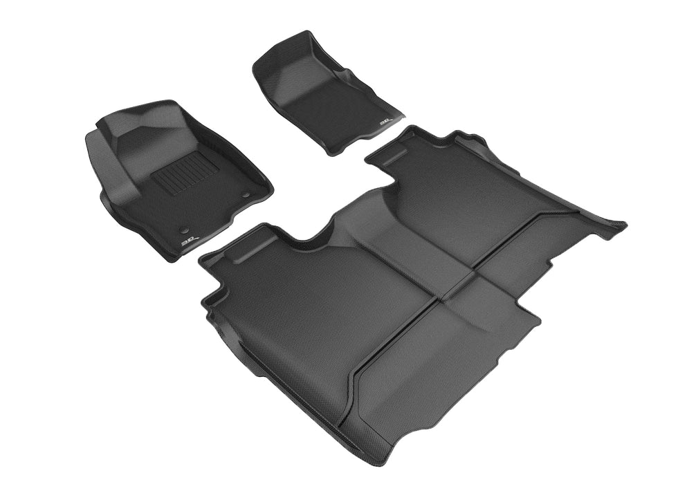 3D MAXpider GMC SIERRA 1500 / CHEVROLET SILVERADO 1500 CREW CAB 5-SEAT 2019-2023 KAGU BLACK R1 R2 (TRIM TO FIT UNDERSEAT BOX)