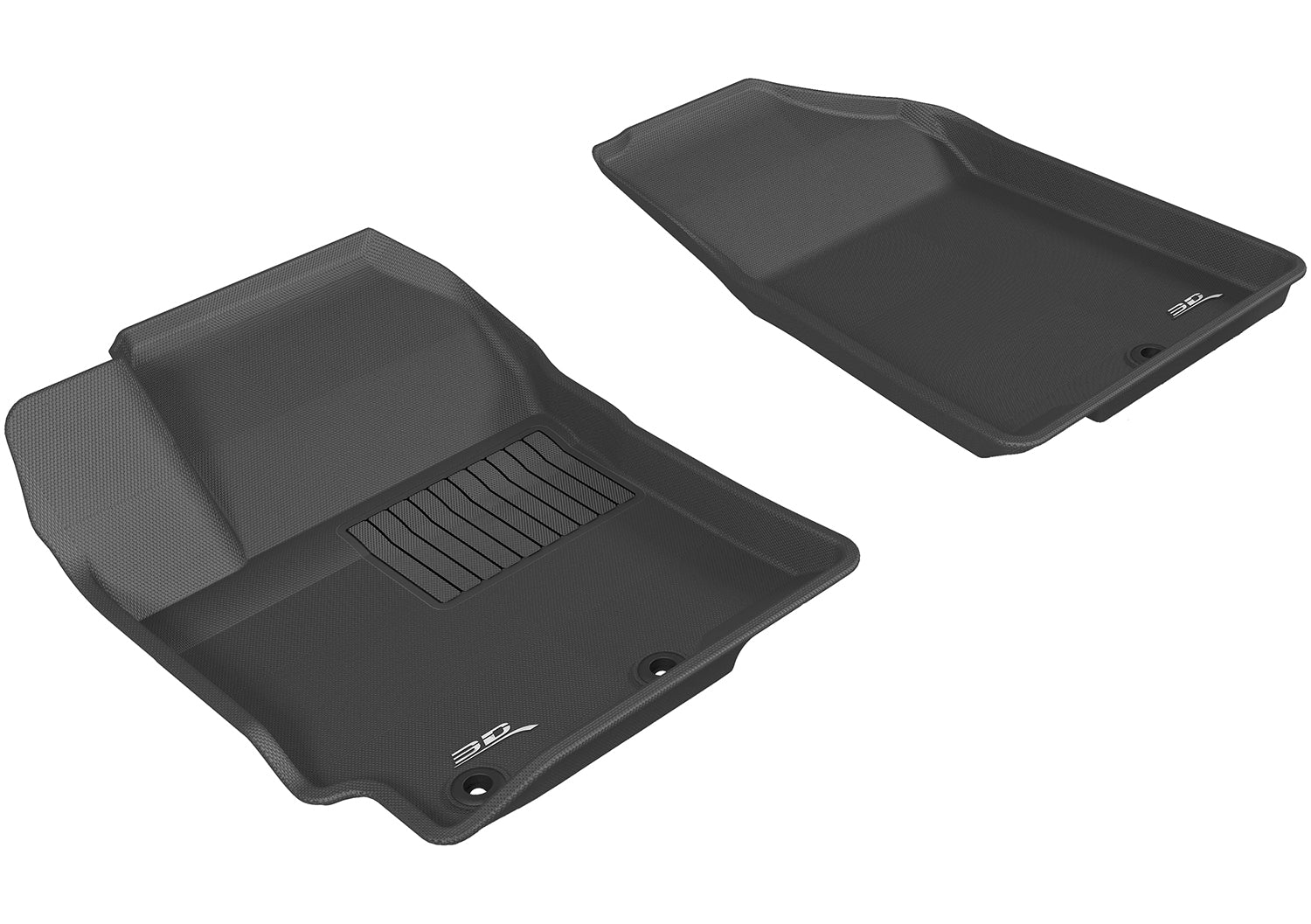 3D MAXpider Custom Fit KAGU Floor Mat (BLACK) Compatible for KIA RIO/RIO5 2012-2017 - Front Row