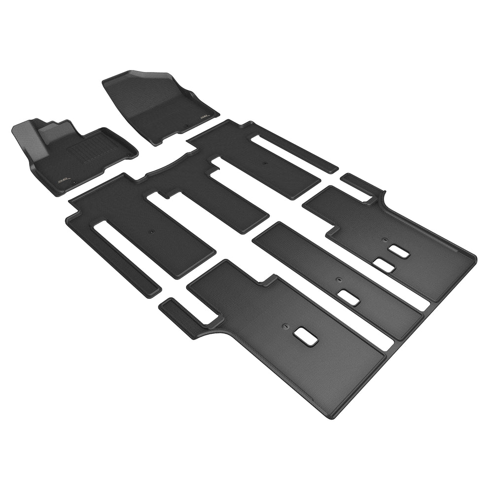 3D MAXpider Custom Fit KAGU Floor Mat (BLACK) Compatible for KIA CARNIVAL/SEDONA 2022-2023 - Full Set