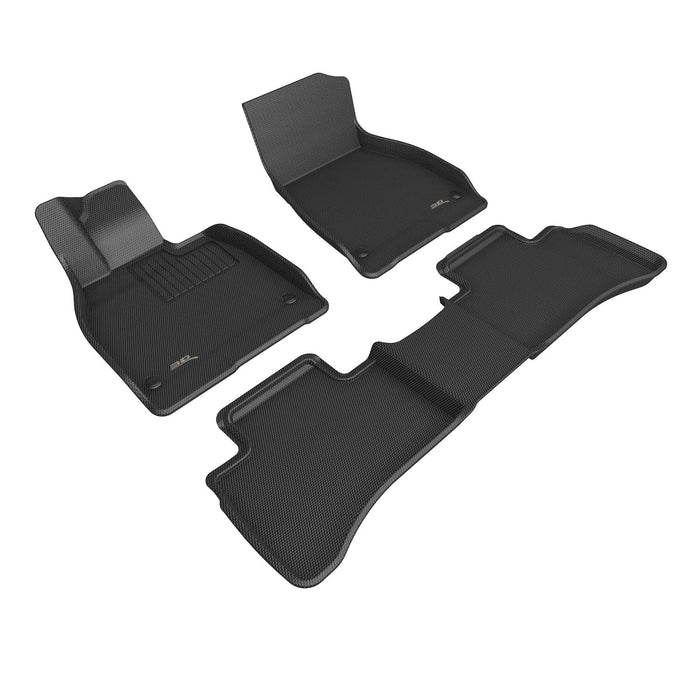 3D MAXpider Custom Fit KAGU Floor Mat (BLACK) Compatible for MERCEDES-BENZ EQS SEDAN 2022-2023 - Full Set