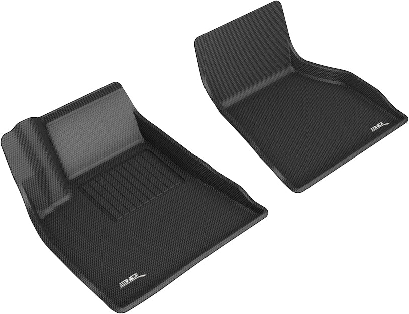 3D MAXpider Custom Fit KAGU Floor Mat (BLACK) Compatible for TESLA MODEL S 2015-2021 - Front Row