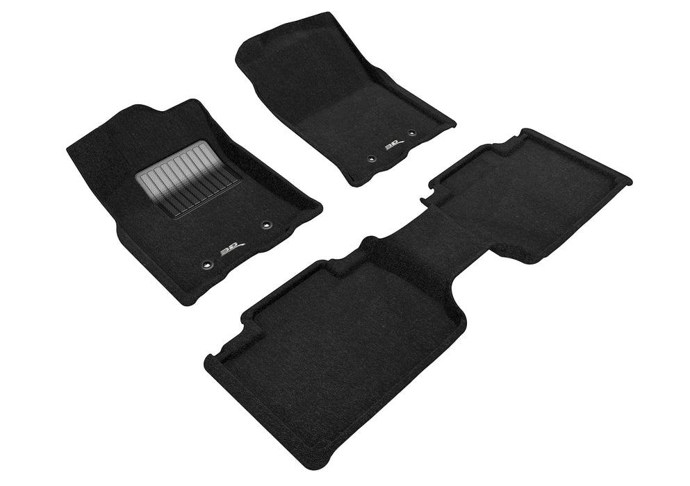 3D MAXpider Custom Fit ELEGANT Floor Mat (BLACK) Compatible for TOYOTA TACOMA 2018-2023 - Full Set