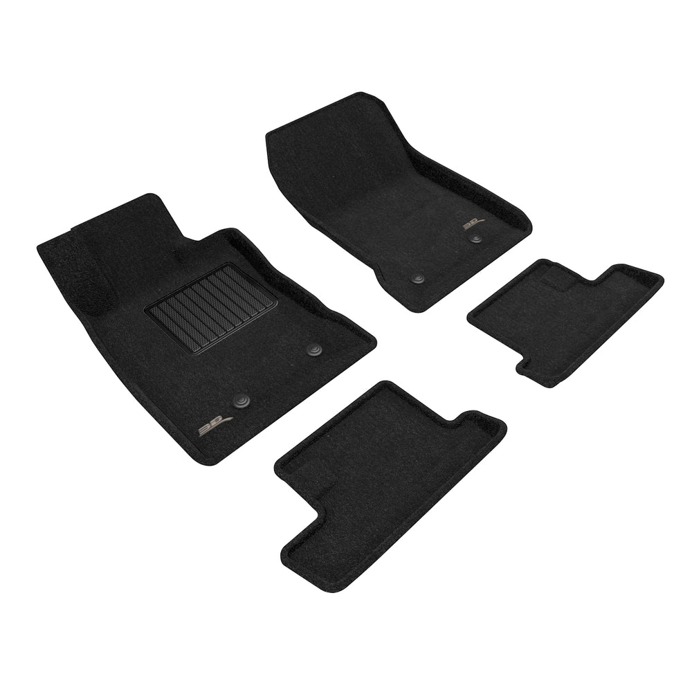 3D MAXpider Custom Fit Elegant Carpet Floor Mat (BLACK) Compatible for TOYOTA GR86 2022-2023 - Full Set