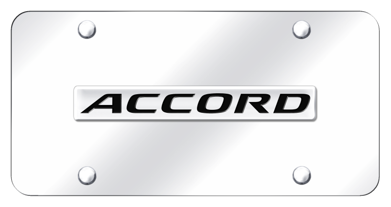 Honda Accord 3D Name Polished Stainless Steel License Plate