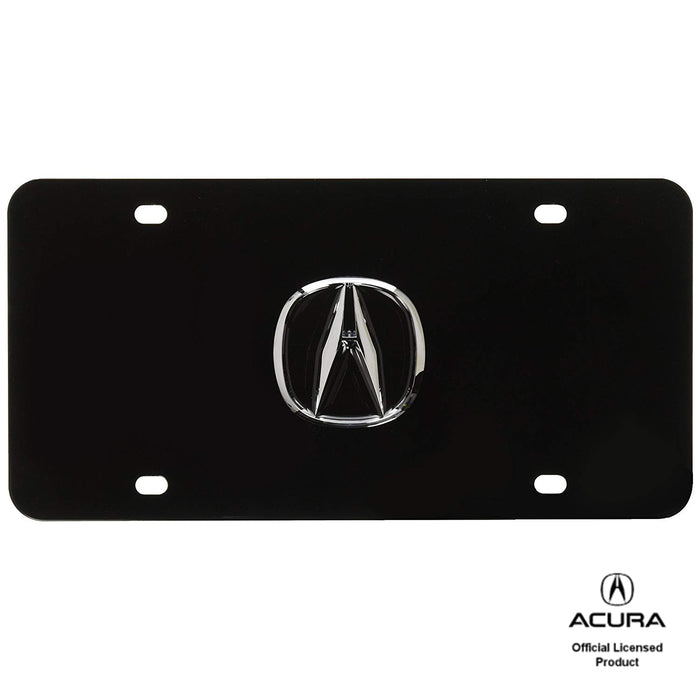 Au-Tomotive Gold ACUCB Chrome On Black License Logo Plate, Acura