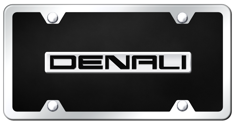 Denali Badge License Plate Frame CHROME /BLAKE Acrylic