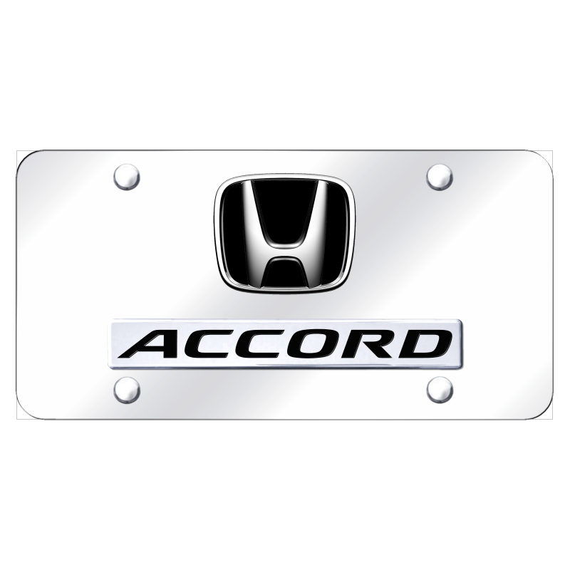 Accord Chrome on Chrome Plate License Frame