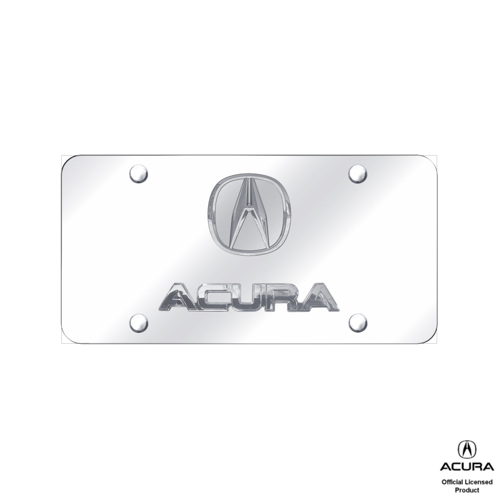 Acura 3D Logo and Nameplate Chrome Stainless Steel License Plate