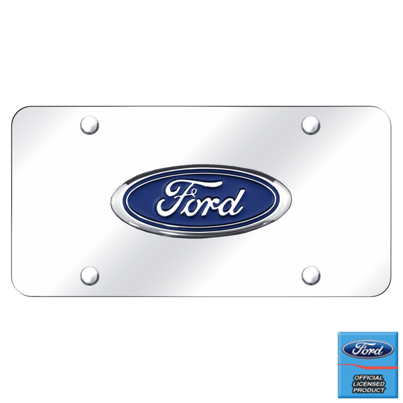 Ford Logo Chrome on Chrome Plate Frame