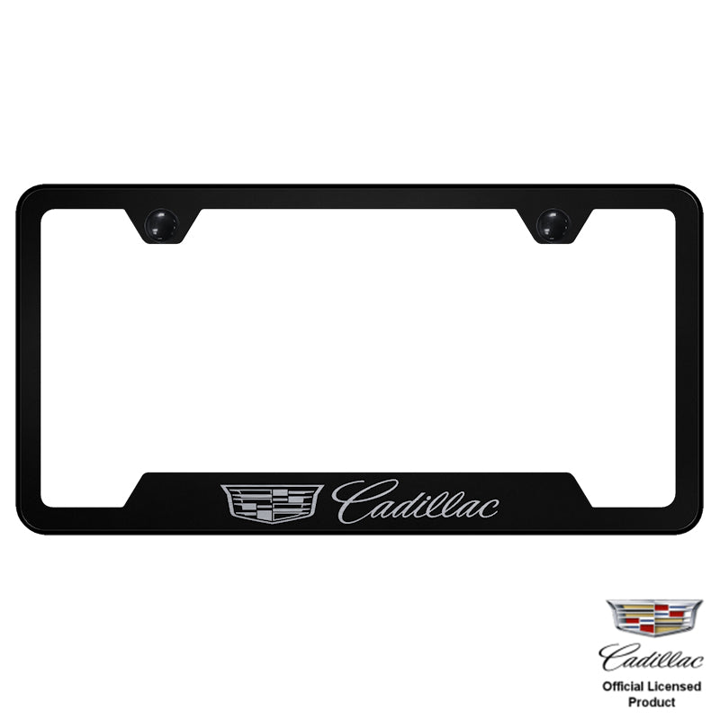 Cadillac Black Laser Etched Cut-Out License Plate Frame