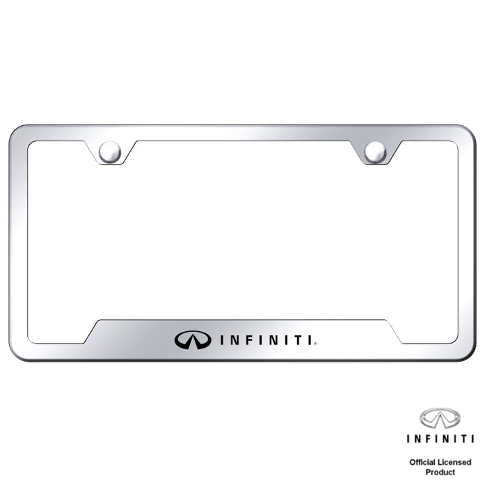 Infiniti Brushed Stainless Chrome Laser Etched Cut-Out License Plate Frame