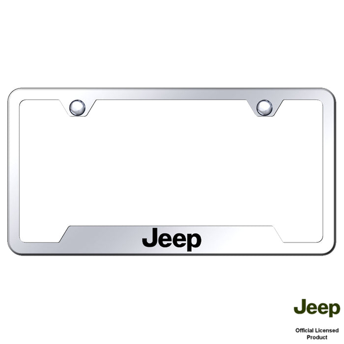 Jeep Mirrored Chrome Laser Etched Cut-Out License Plate Frame