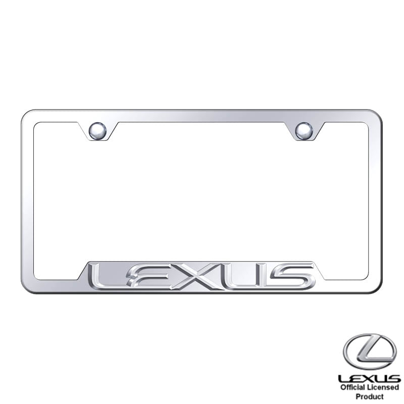 Lexus Laser Etched Cut-Out Mirrored Chrome Stainless Steel License Plate Frame