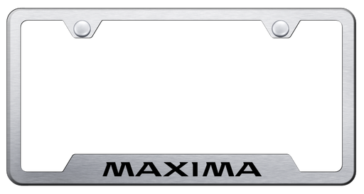 Nissan Maxima Brushed Stainless Laser Etched Cut-Out License Plate Frame