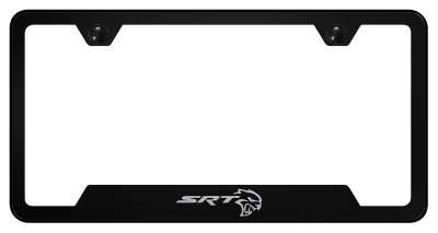 SRT Hellcat Black Laser Etched Cut-Out License Plate Frame