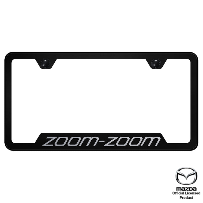 Mazda Zoom Black Laser Etched Cut-Out License Plate Frame