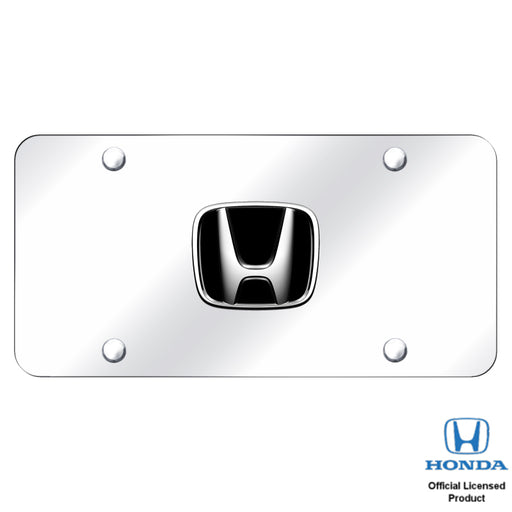 Honda Black Front Plate Frame Mirror Stainless