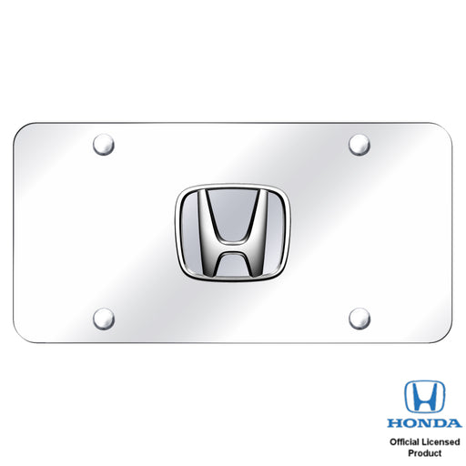 Honda 3D Logo Chrome Steel License Plate