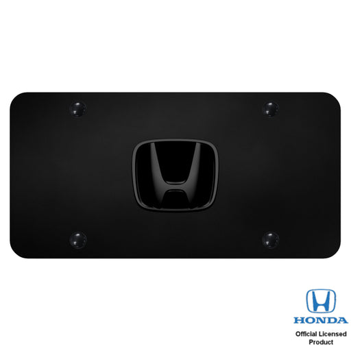 Honda Logo Black Pearl on Black Plate License Plate Frame