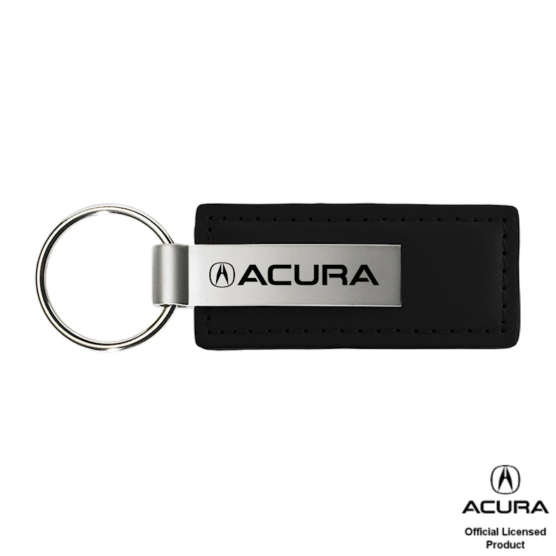 Au-Tomotive Gold Acura Black Leather Key Chain