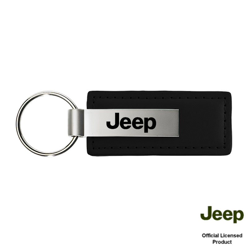 Jeep Black Leather Key Chain