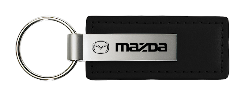 Mazda Black Leather Key Chain