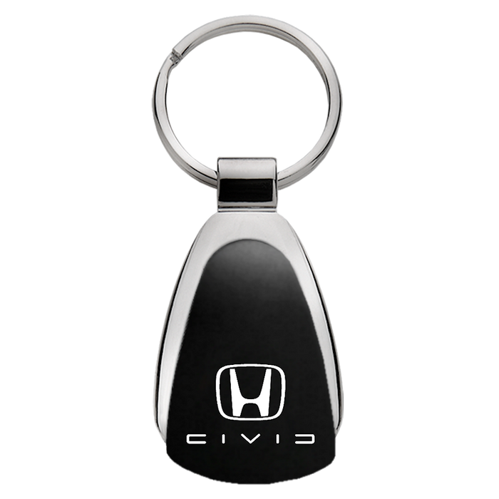 Honda Civic Black Teardrop Key Chain