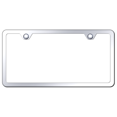 License Frame 2-Hole Slimline Frame-Mirror Polished Stainless for Auto Tag Frame Plate