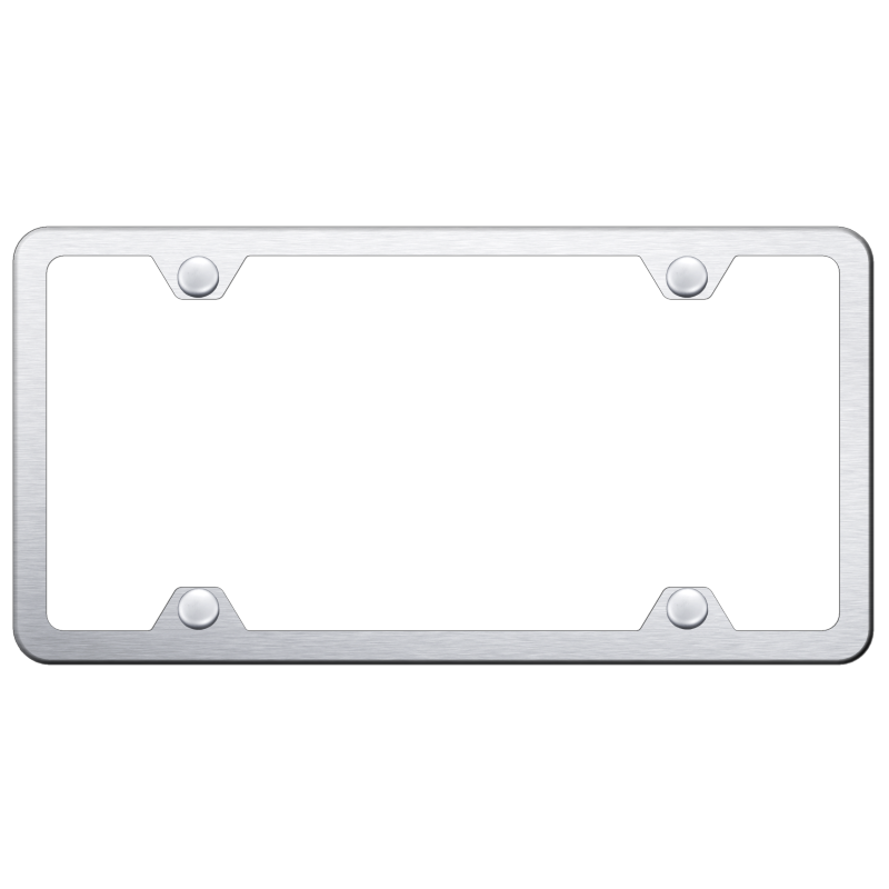 License Plate Frame 4 Hole Slimline Frame-Brushed Stainless