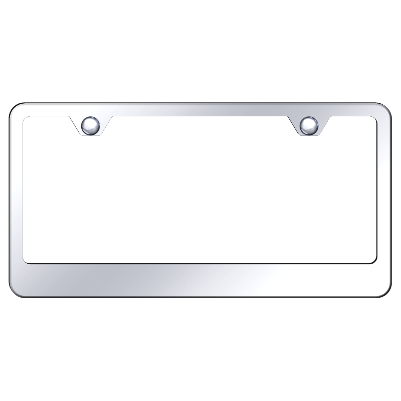 License Frame 2 Hole Wide Bottom Frame-Mirror Polished Stainless Steel Car Auto Frame Plate