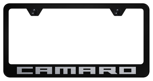 Chevrolet Camaro Black Stainless Steel Laser Etched License Plate Frame