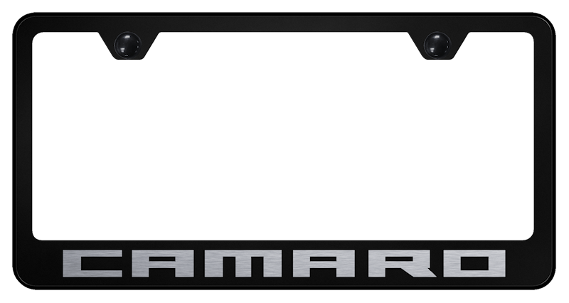 Chevrolet Camaro Black Stainless Steel Laser Etched License Plate Frame