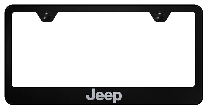 Jeep Black Stainless Steel Laser Etched License Plate Frame