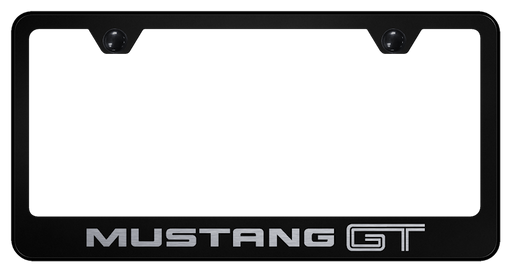 Ford Mustang Black Stainless Steel Laser Etched License Plate Frame