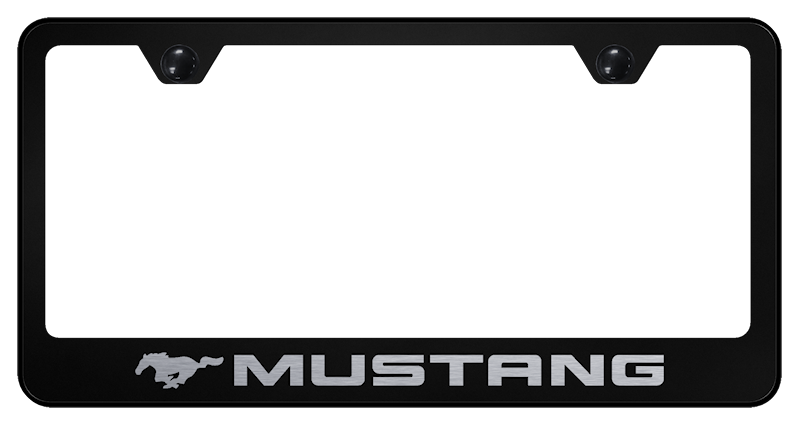 Ford Mustang GT Black Stainless Steel Laser Etched License Plate Frame