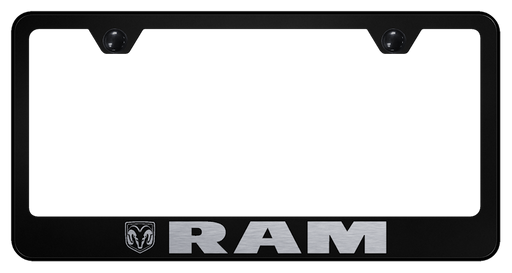 Dodge RAM Black Stainless Steel Laser Etched License Plate Frame