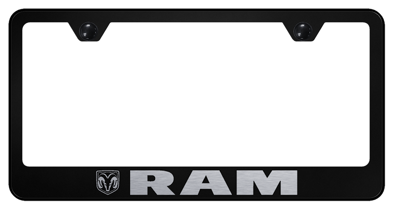 Dodge RAM Black Stainless Steel Laser Etched License Plate Frame