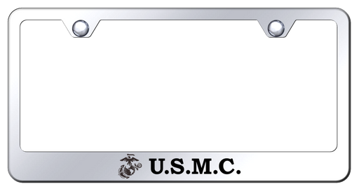 USMC Mirrored Chrome Laser Etched License Plate Frame