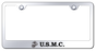 USMC Mirrored Chrome Laser Etched License Plate Frame