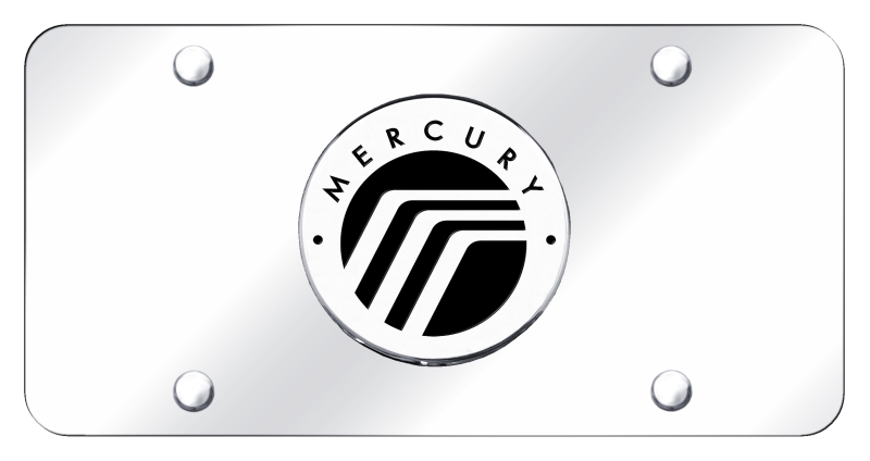 Mercury Logo Chrome on Chrome Plate License Frame