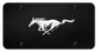 Ford Mustang Horse Chrome on Black Plate License Frame