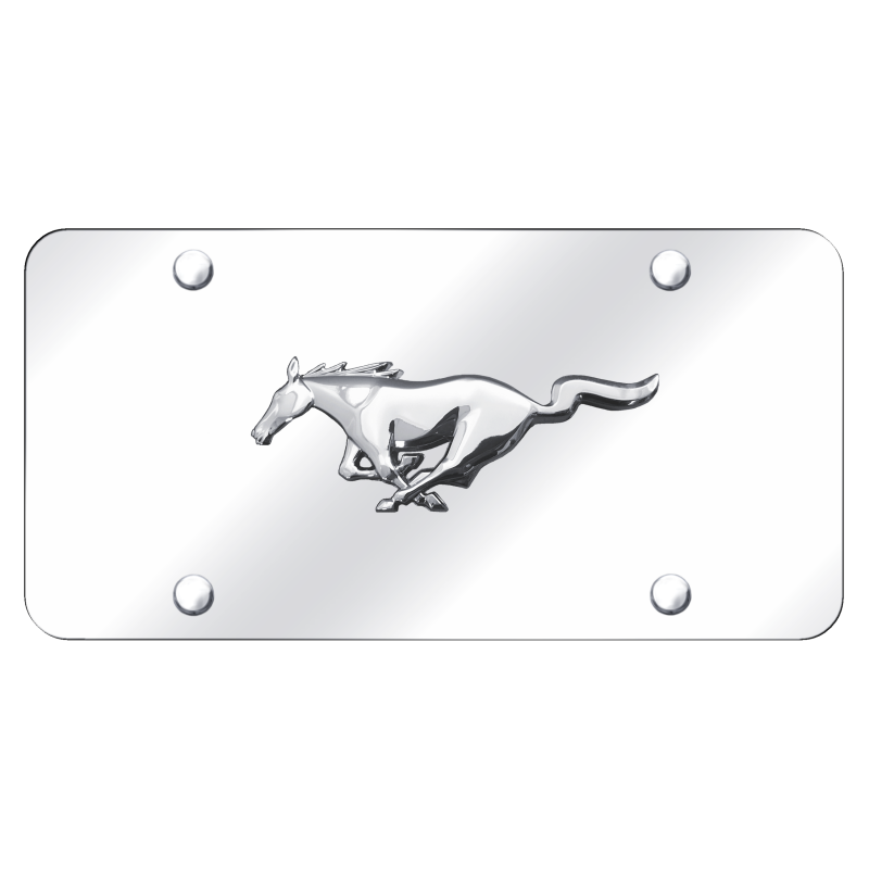 Ford Mustang Horse Chrome on Chrome Plate License Frame