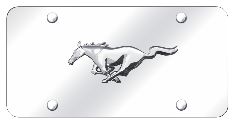 Ford Mustang Horse Chrome on Chrome Plate License Frame