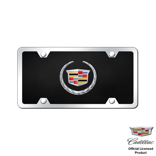 Cadillac (New) Chrome on Black Acrylic Kit License Frame Plate