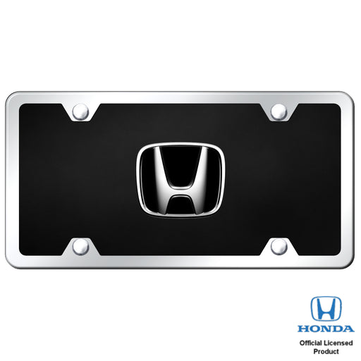 Honda Chrome on Black Acrylic Kit License Plate Frame