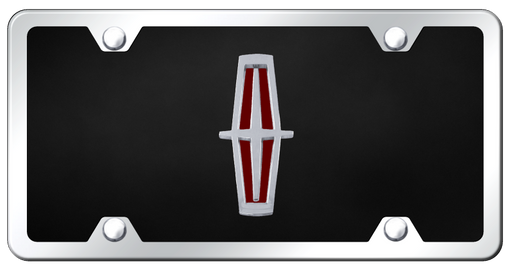 Lincoln Chrome/Red Logo on Black Acrylic Plate Kit License Frame