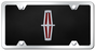 Lincoln Chrome/Red Logo on Black Acrylic Plate Kit License Frame