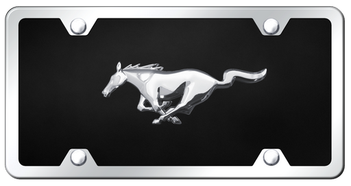 Ford Mustang Chrome on Black Acrylic Kit License Plate Frame